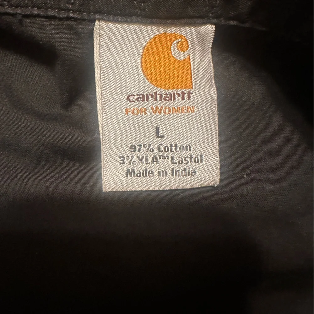 Carhartt Black Sleeveless Button-Down Vest Shirt with White Pearl Buttons Size L - Picture 6 of 7